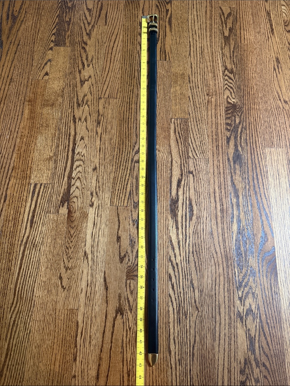 Aritzia Legendary Solid Brass Black Leather Belt L - Picture 15 of 16